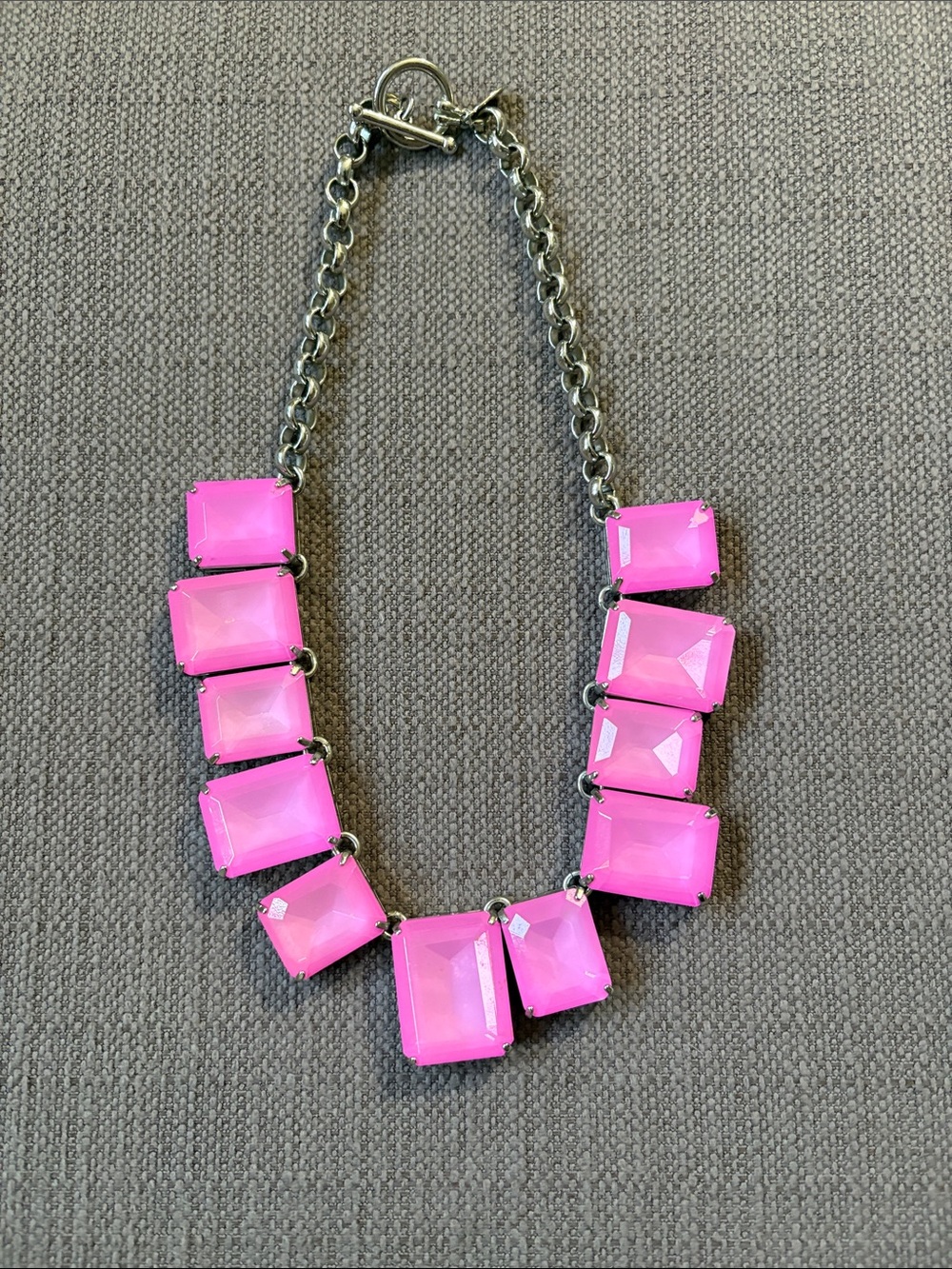 Ann Taylor Hot Pink Faceted Statement Necklace